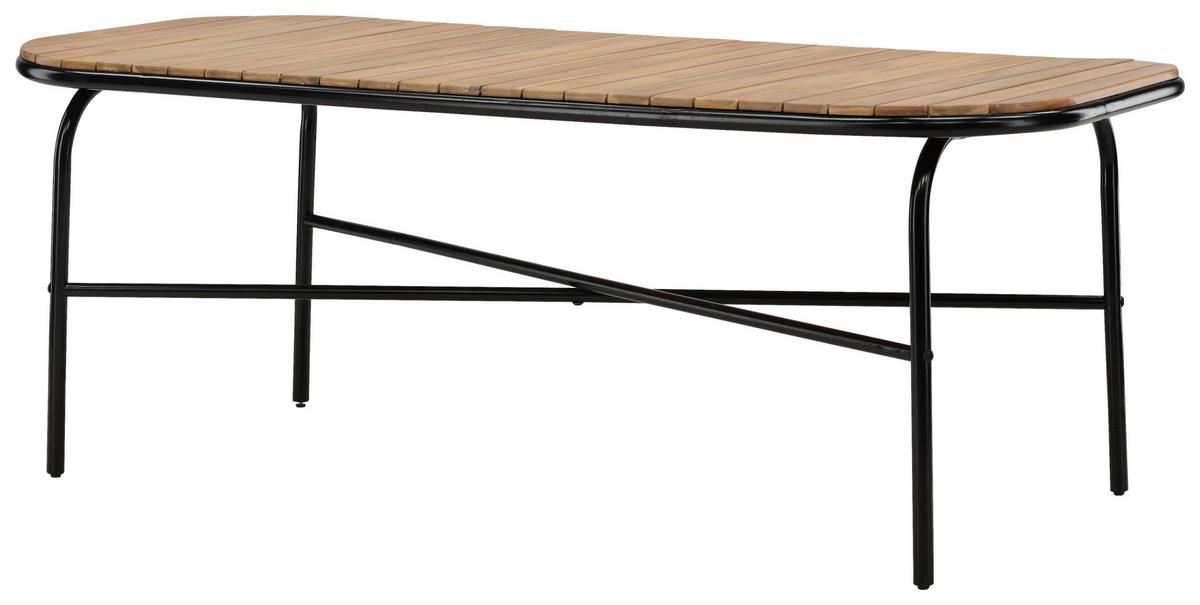 Gartentisch Holmbeck Akazienholz/metall L 200 Cm - Schwarz, KONVENTIONELL, Holz/Metall (200/90/75cm) - Gardenson