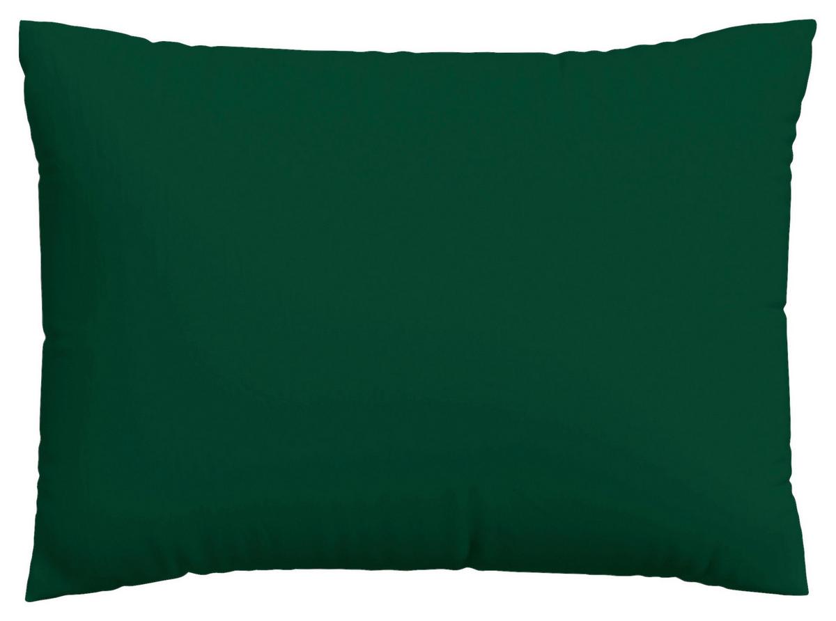Kopfpolsterbezug Woven Satin - Dunkelgrün, Basics, Textil (70/90cm) - Schlafgut