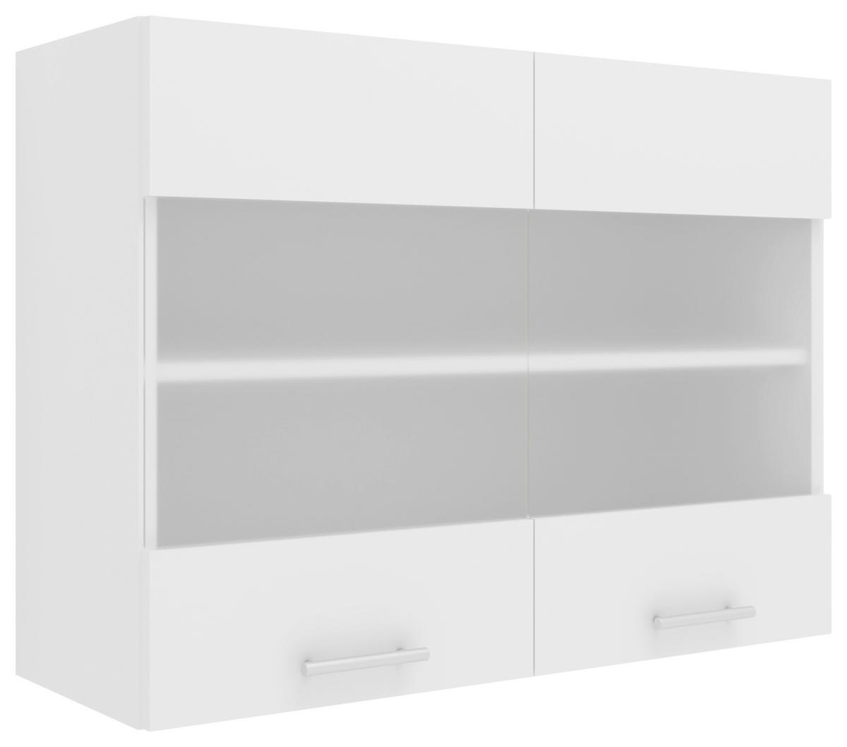 Küchenoberschrank Esilo B: 80 Cm Weiß - Weiß, KONVENTIONELL, Glas/Holzwerkstoff (80/60/31cm) - MID.YOU