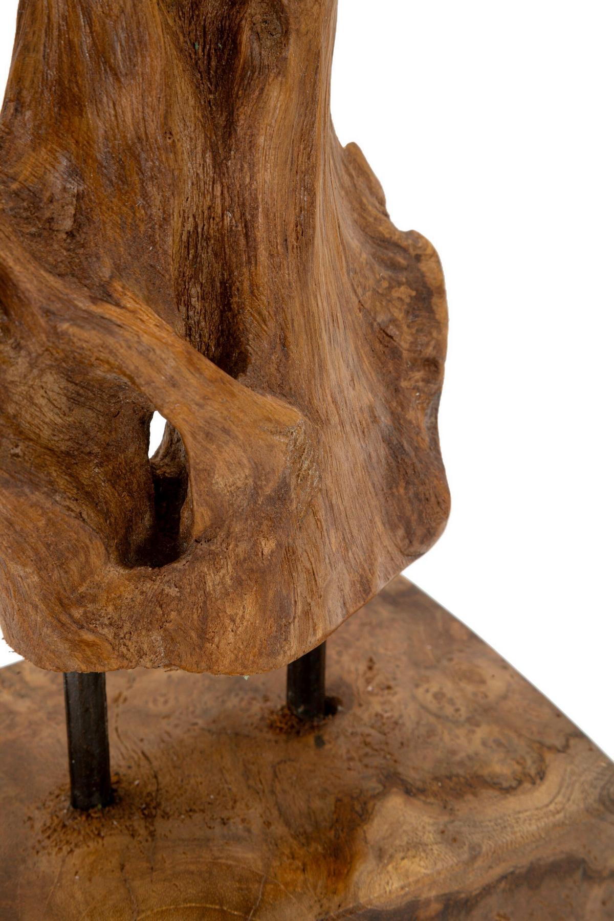 Skulptur Akar Teak. Braun B: 20 cm - Braun, Basics, Holz (20/34/11cm)