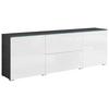 Lowboard Vera Anthrazit/Weiss Hg B: 180 cm - Weiß Hochglanz/Anthrazit, Trend, Holzwerkstoff (180/61,8/34,5cm) - P & B