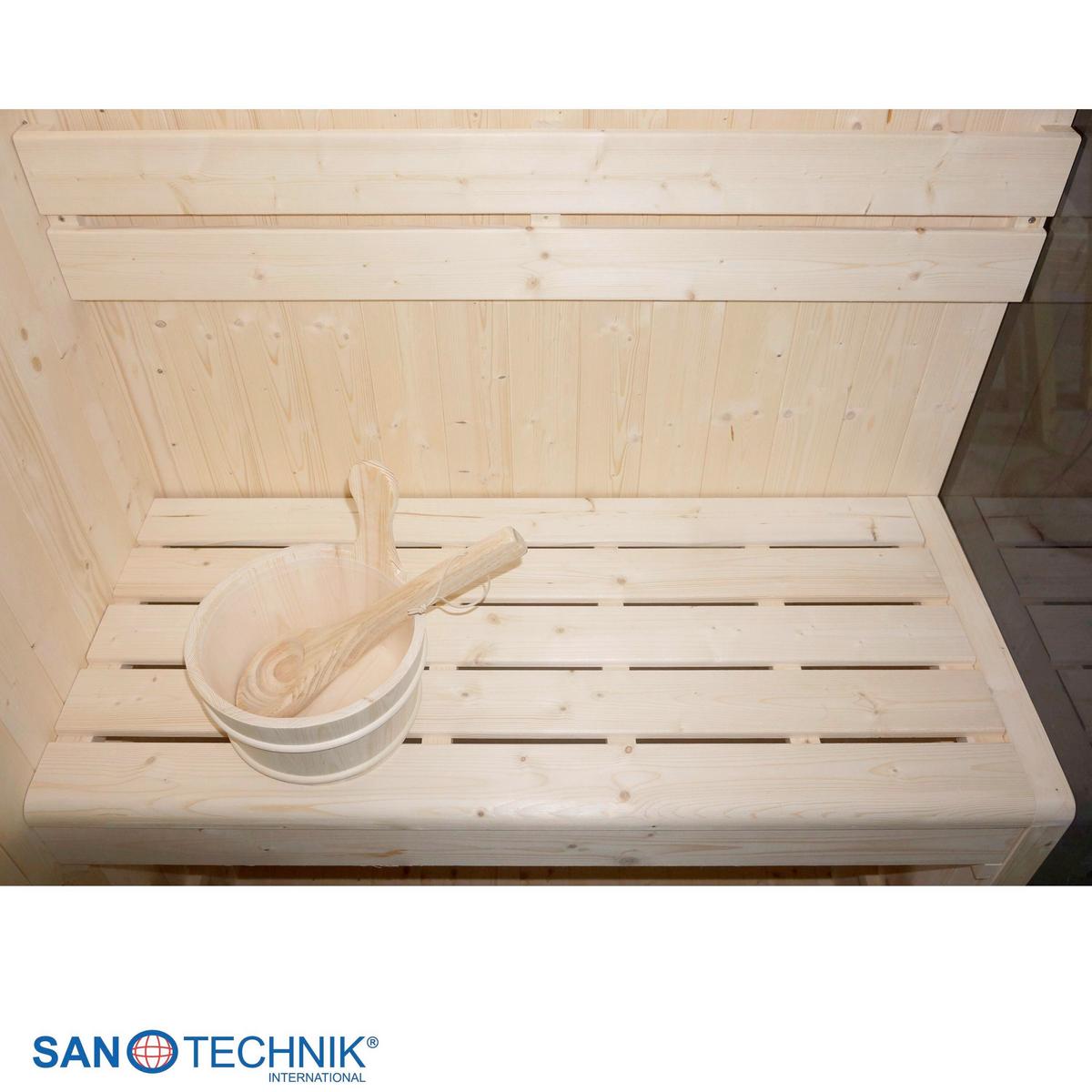 Sauna FALUN M geeignet für 2 Personen - Fichtefarben, Basics, Glas/Holz (120/120/200cm) - Sanotechnik