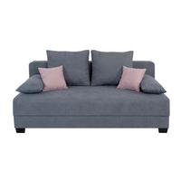Sofa Mia Mit Schlaffunktion Grau 200 Cm - Schwarz/Rosa, Design, Holzwerkstoff/Textil (200/90/110cm) - P & B