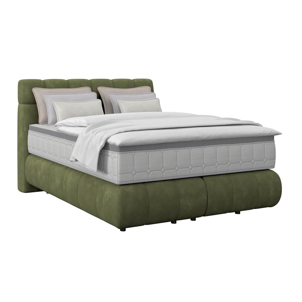 Boxspringbett Nobu Dunkelgrün, LF: 140x200 cm