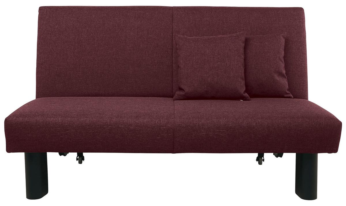 Schlafsofa Columbus Dunkelrot Inkl. Zierkissen - Schwarz/Dunkelrot, Design, Textil (145/84/100cm) - Max Winzer