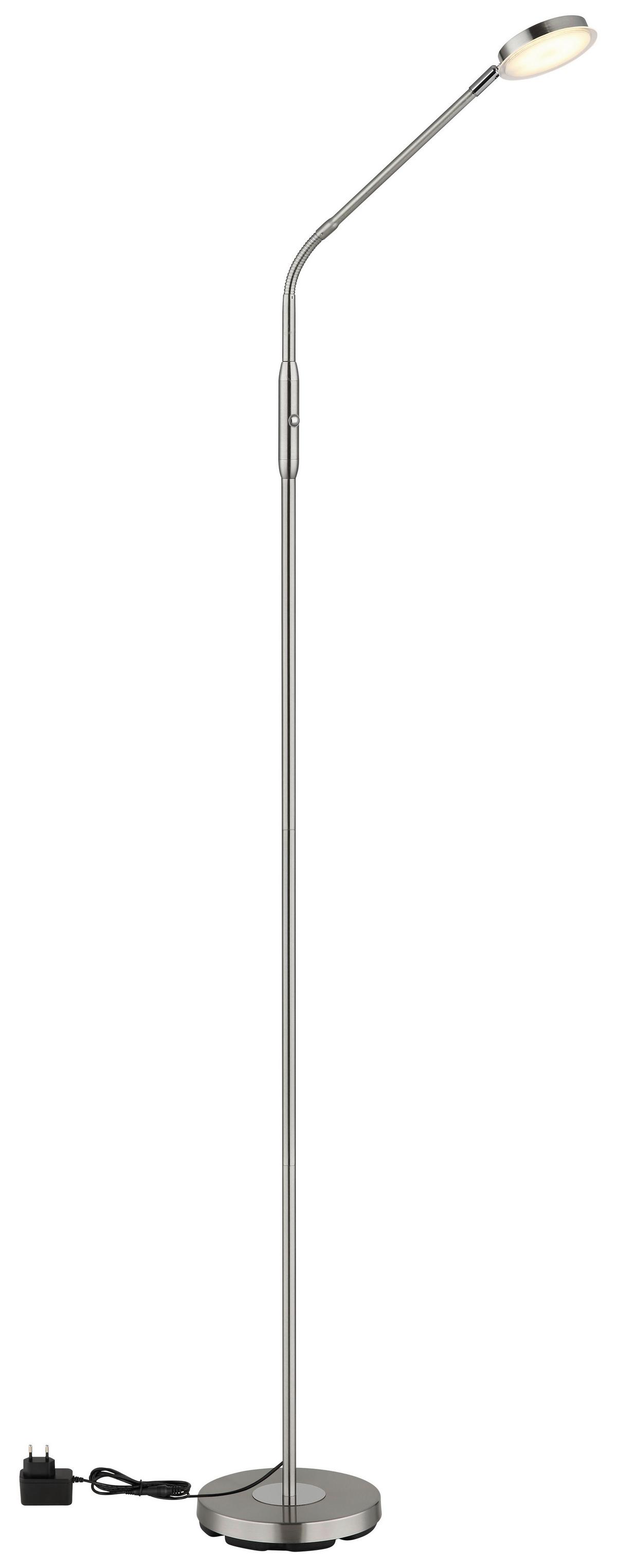 LED-STEHLEUCHTE Flexarm - Klar/Schwarz, Design, Kunststoff/Metall (52/20/173cm) - Globo
