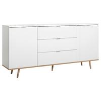 Sideboard teilmassiv, 3 Laden 180cm Göteborg 51 Sonoma Eiche - Weiß/Sonoma Eiche, KONVENTIONELL, Holzwerkstoff (180/87/40cm) - MID.YOU
