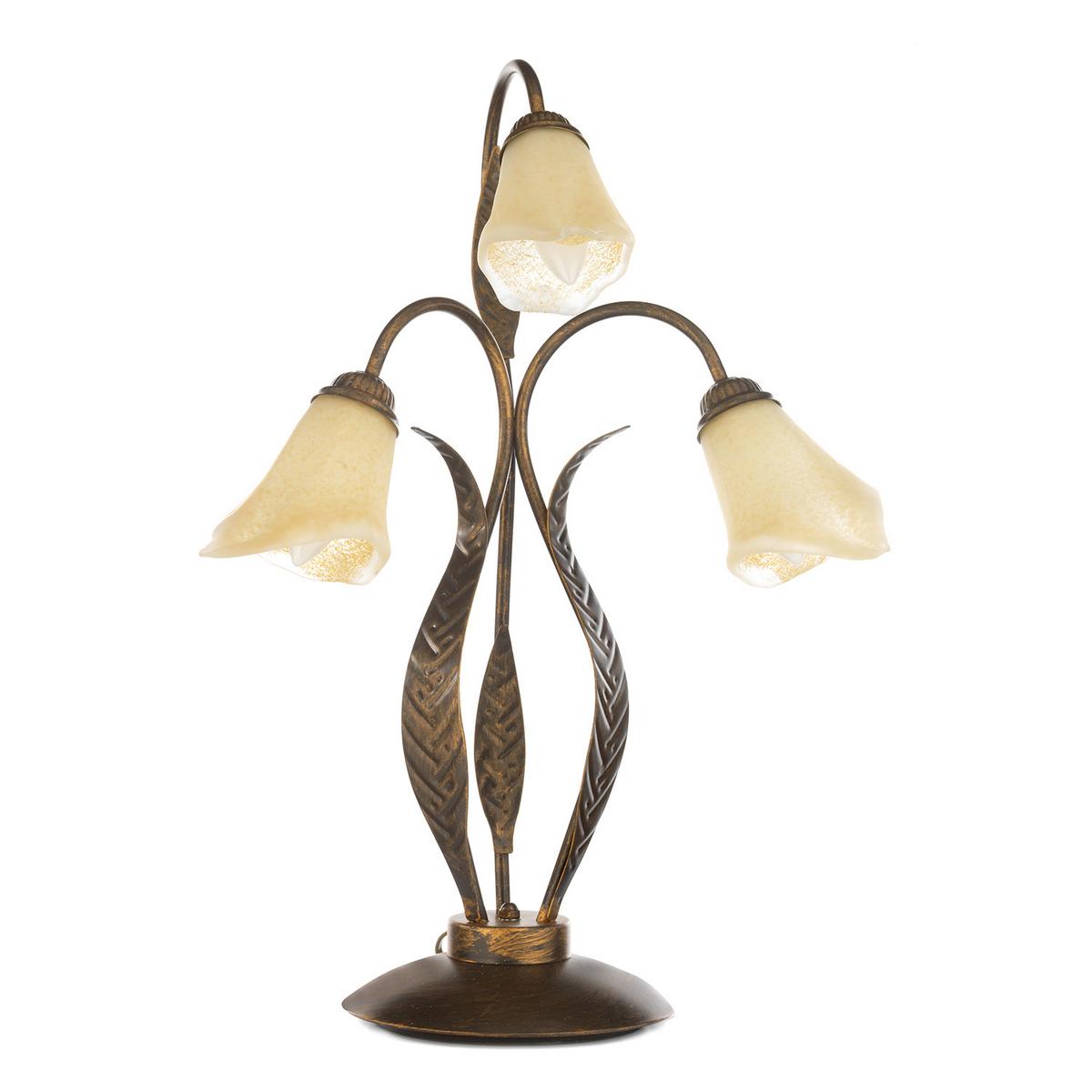 Tischleuchte 4230/Lg - Bronzefarben, KONVENTIONELL, Glas/Metall (48/48/61cm)