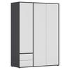 Drehtürenschrank Nabila Grau Weiß B: 140 cm - Weiß/Grau, MODERN, Holzwerkstoff (140/194/53cm) - Rauch Möbel