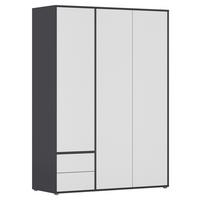 Drehtürenschrank Nabila Grau Weiß B: 140 cm - Weiß/Grau, MODERN, Holzwerkstoff (140/194/53cm) - Rauch Möbel