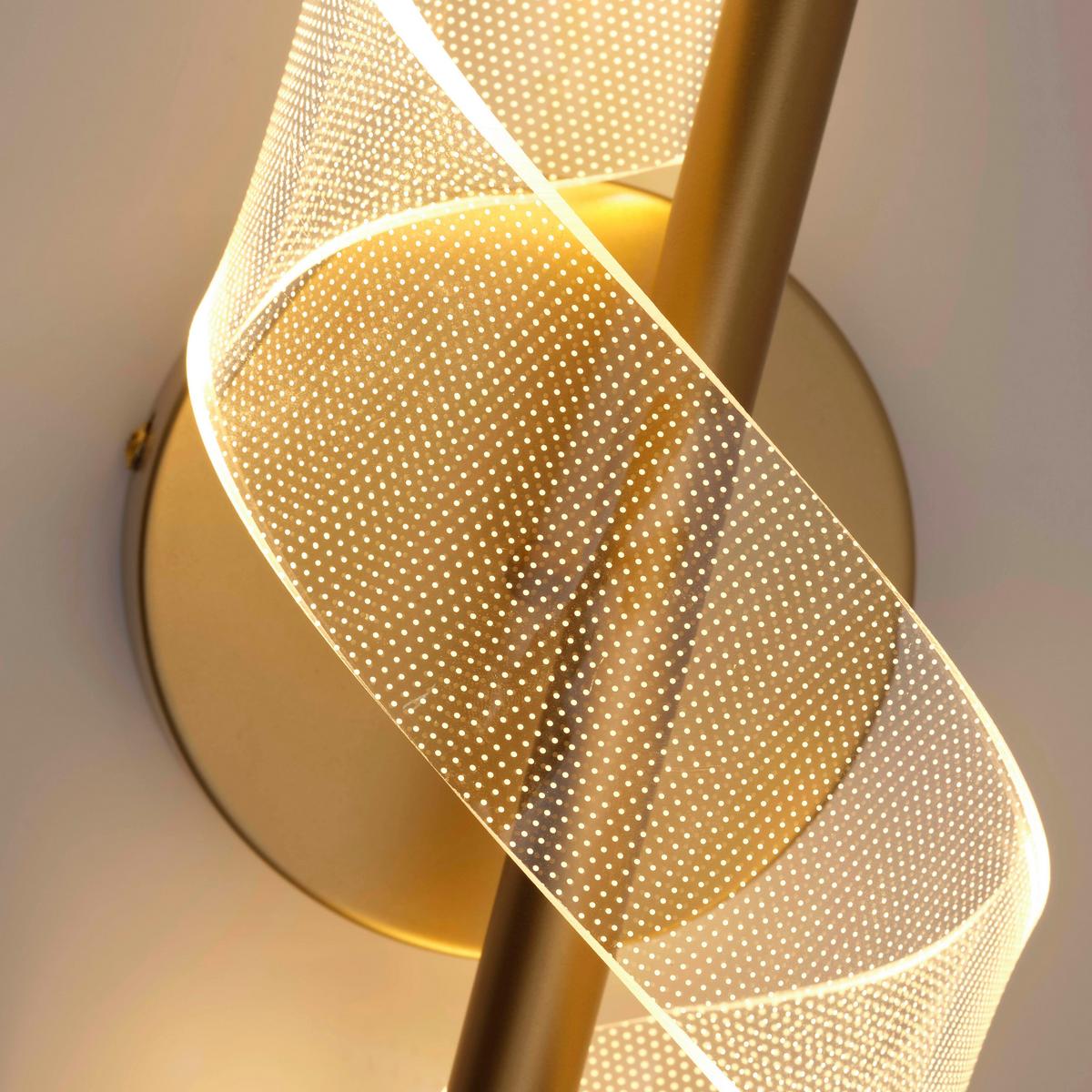 LED-Wandleuchte 67307go Lux & Belle - Transparent/Messingfarben, Design, Kunststoff/Metall (30cm)