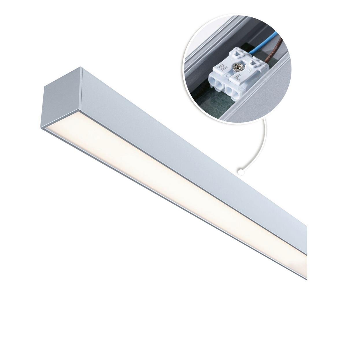 Schienensystem-einspeiser Linion Chromfarben B: 4 Cm - Chromfarben, Basics, Kunststoff/Metall (100/4/4cm) - Paulmann