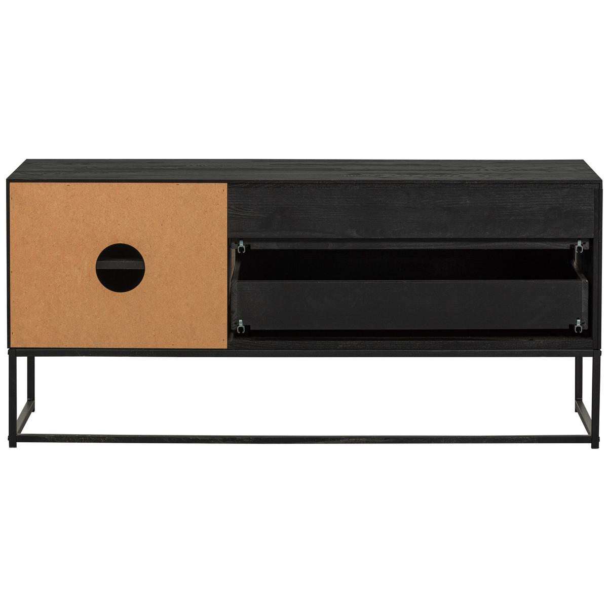 Lowboard Silas Schwarz B: 120cm - Schwarz, Design, Holz (120/55/44cm) - Livetastic