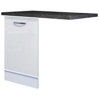 Geschirrspülerfront Alba Weiß mit Arbeitsplatte B: 60 cm - Schieferfarben/Weiß Hochglanz, MODERN, Holzwerkstoff (110/86/60cm)
