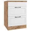 Kochfeldumbauschrank Meran B: 60 cm Weiß/Eiche Dekor - Eiche Wotan/Weiß, LIFESTYLE, Holzwerkstoff (60/86/60cm) - Held
