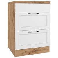 Kochfeldumbauschrank Meran B: 60 cm Weiß/Eiche Dekor - Eiche Wotan/Weiß, LIFESTYLE, Holzwerkstoff (60/86/60cm) - Held