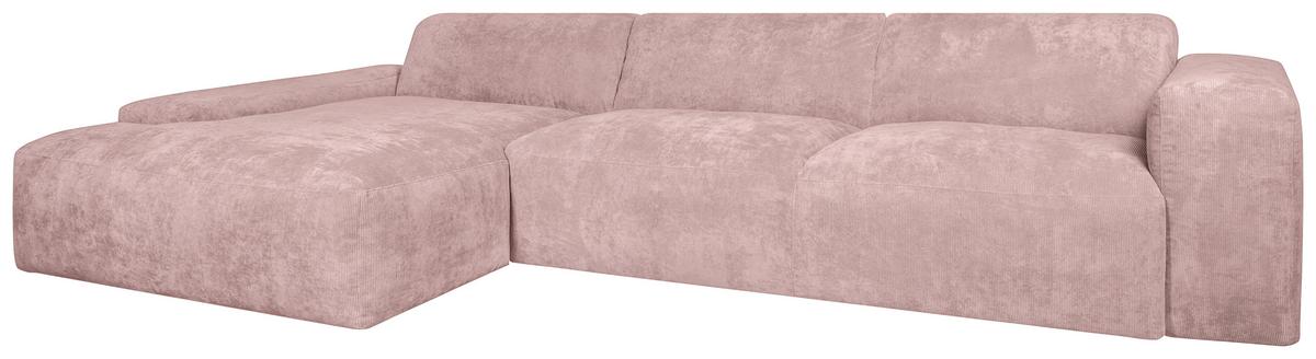 Ecksofa Hannah Rosa 170x343 cm - Schwarz/Rosa, Design, Textil (170/343cm) - MID.YOU