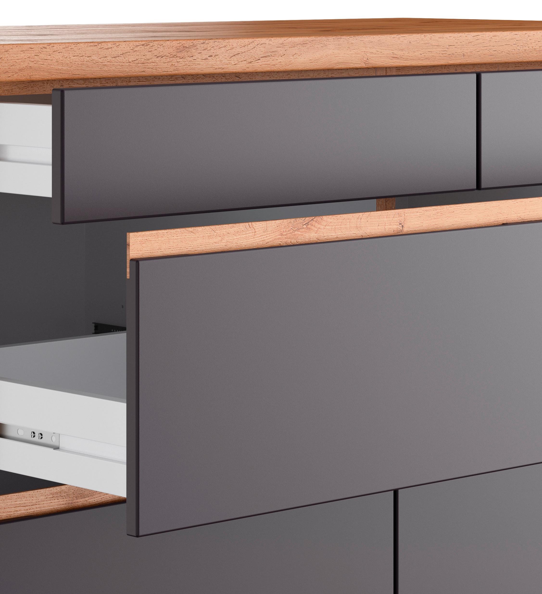 Grifflose Laden in Graphit Dekor