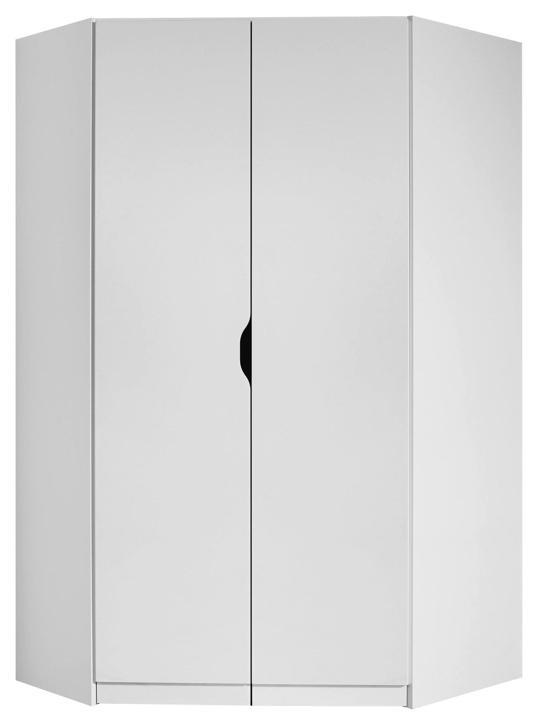 ROHOVÁ ŠATNÍ SKŘÍŇ WHITE - bílá, kompozitní dřevo (117/197/104cm)