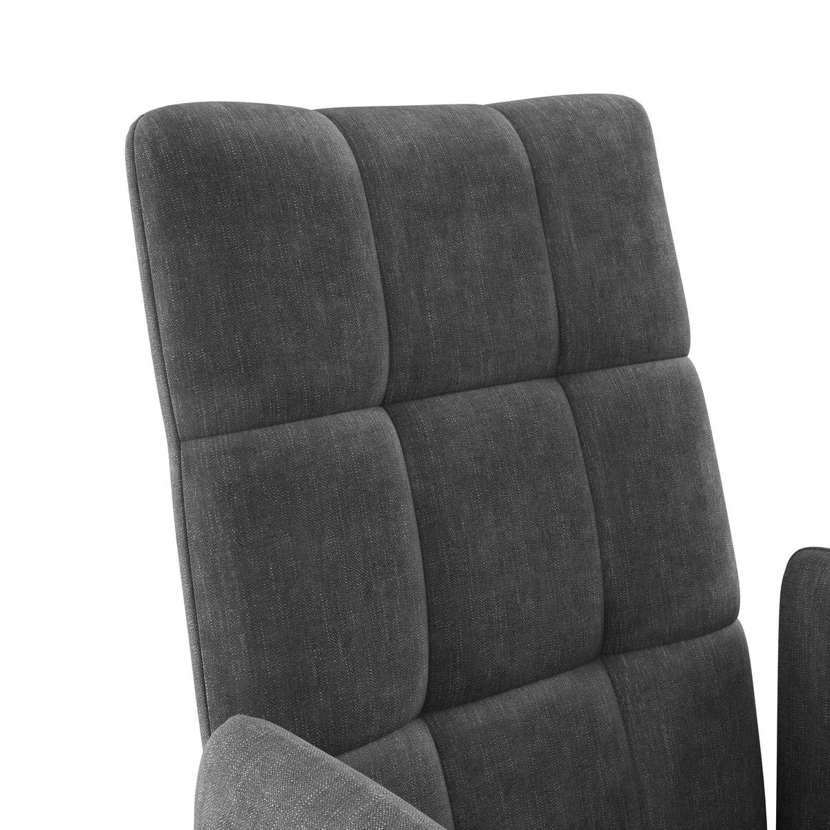 Armlehnstuhl Bordal Dunkelgrau Gepolstert - Dunkelgrau/Schwarz, MODERN, Textil/Metall (52/91/59,5cm) - MID.YOU