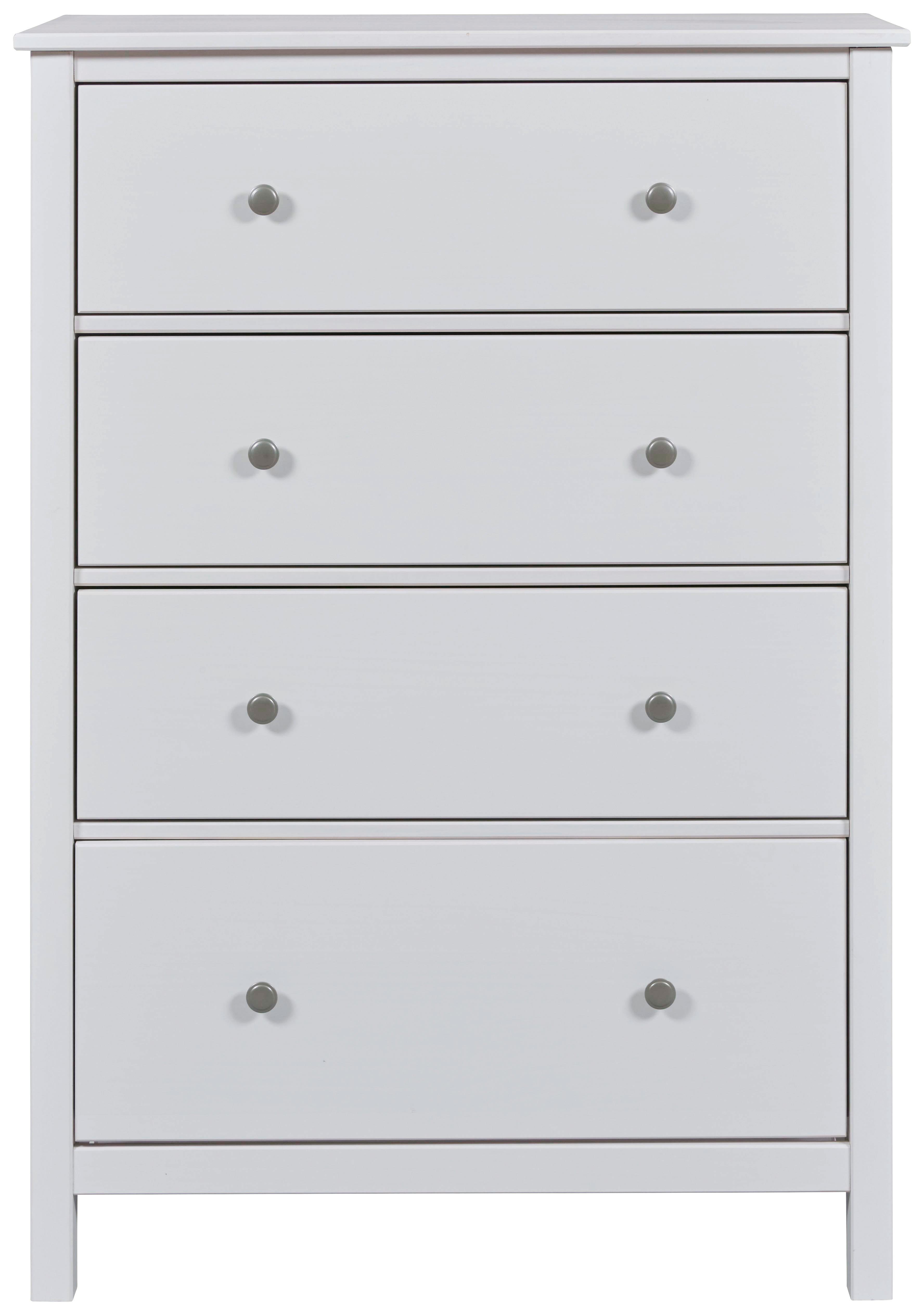 KOMODA CHILLY HOME - biela/strieborná, Romantik / Landhaus, kov/drevo (82/120/39,5cm)