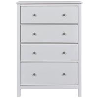 KOMODA CHILLY HOME - bílá/barvy stříbra, Romantický / Rustikální, kov/dřevo (82/120/39,5cm)