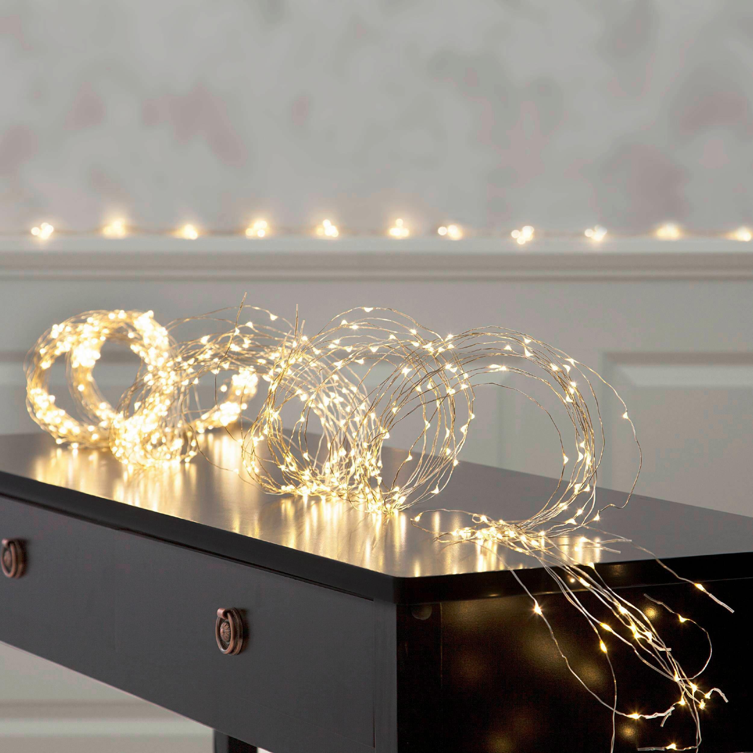 Lichterkette 411325 LED-Lichterkette - Transparent/Silberfarben, Basics, Kunststoff/Metall (300cm) - Eglo