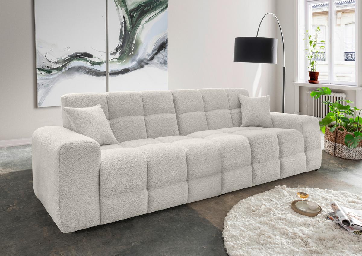 Viersitzer-Sofa Bosco, Weiß B: 300 cm - Schwarz/Weiß, MODERN, Textil (300/87/120cm) - Livetastic