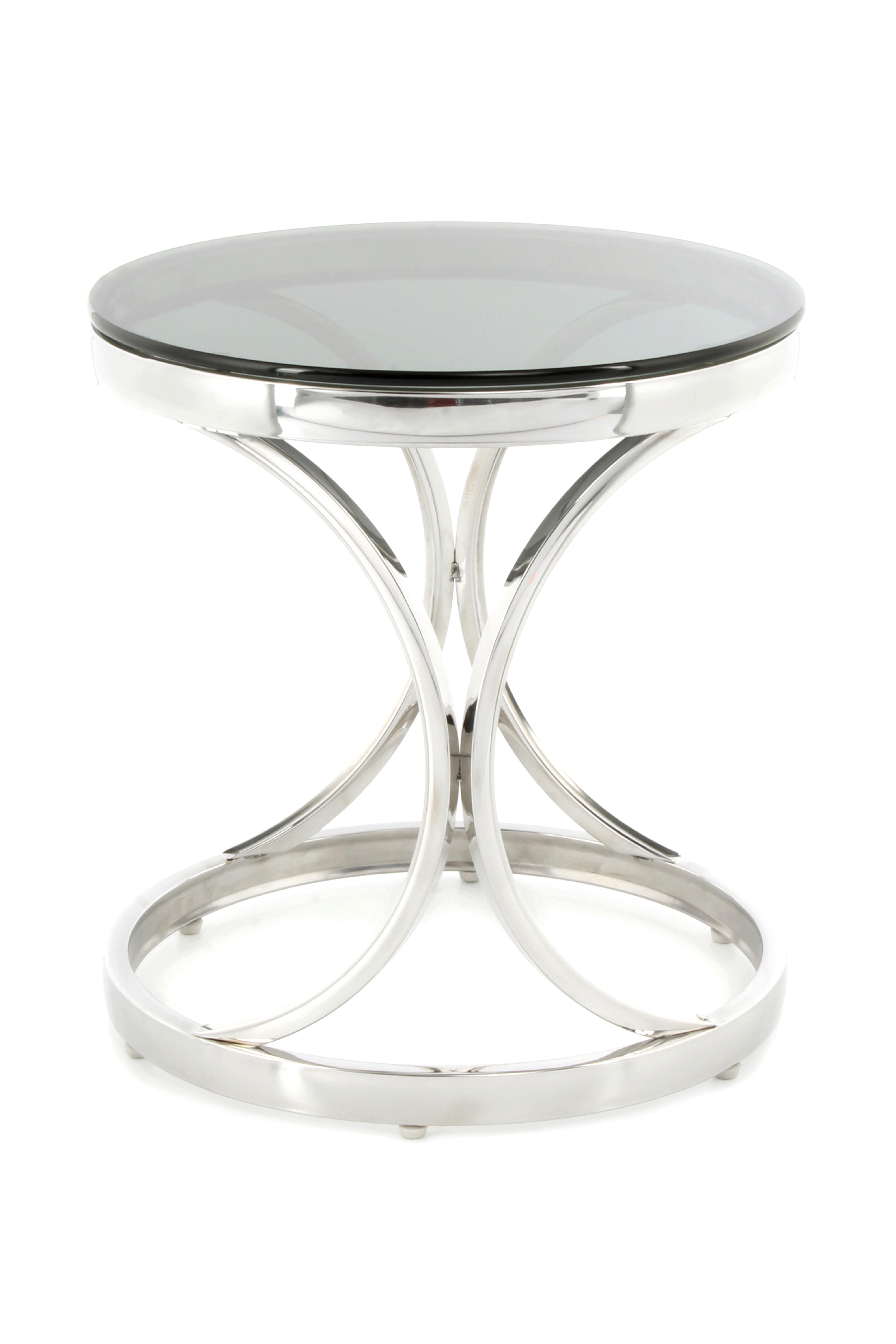 Beistellitsch Mit Glasplatte Weyda, Silber/schwarz