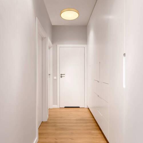 LED-Deckenleuchte 12381-15 - Messingfarben/Opal, KONVENTIONELL, Kunststoff/Metall (25/3cm) - Globo