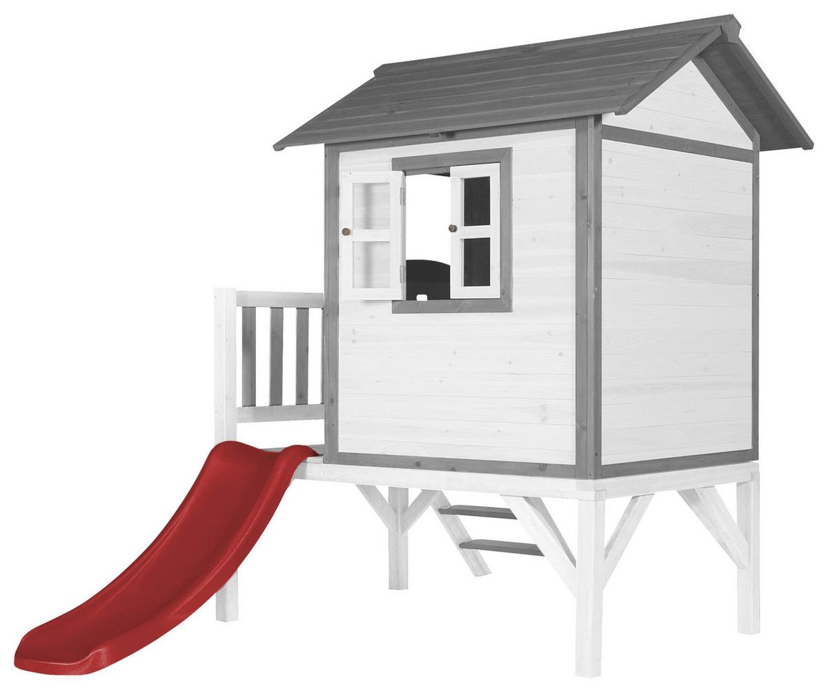 Spielhaus C050.002.20 - Rot/Weiß, KONVENTIONELL, Holz/Kunststoff (240/189/167cm) - Ambia Garden