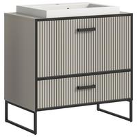 Waschtischkombi Bagno Kaschmir B: 80 Cm - Kaschmir/Schwarz, MODERN, Holzwerkstoff (80/84/48cm) - MID.YOU