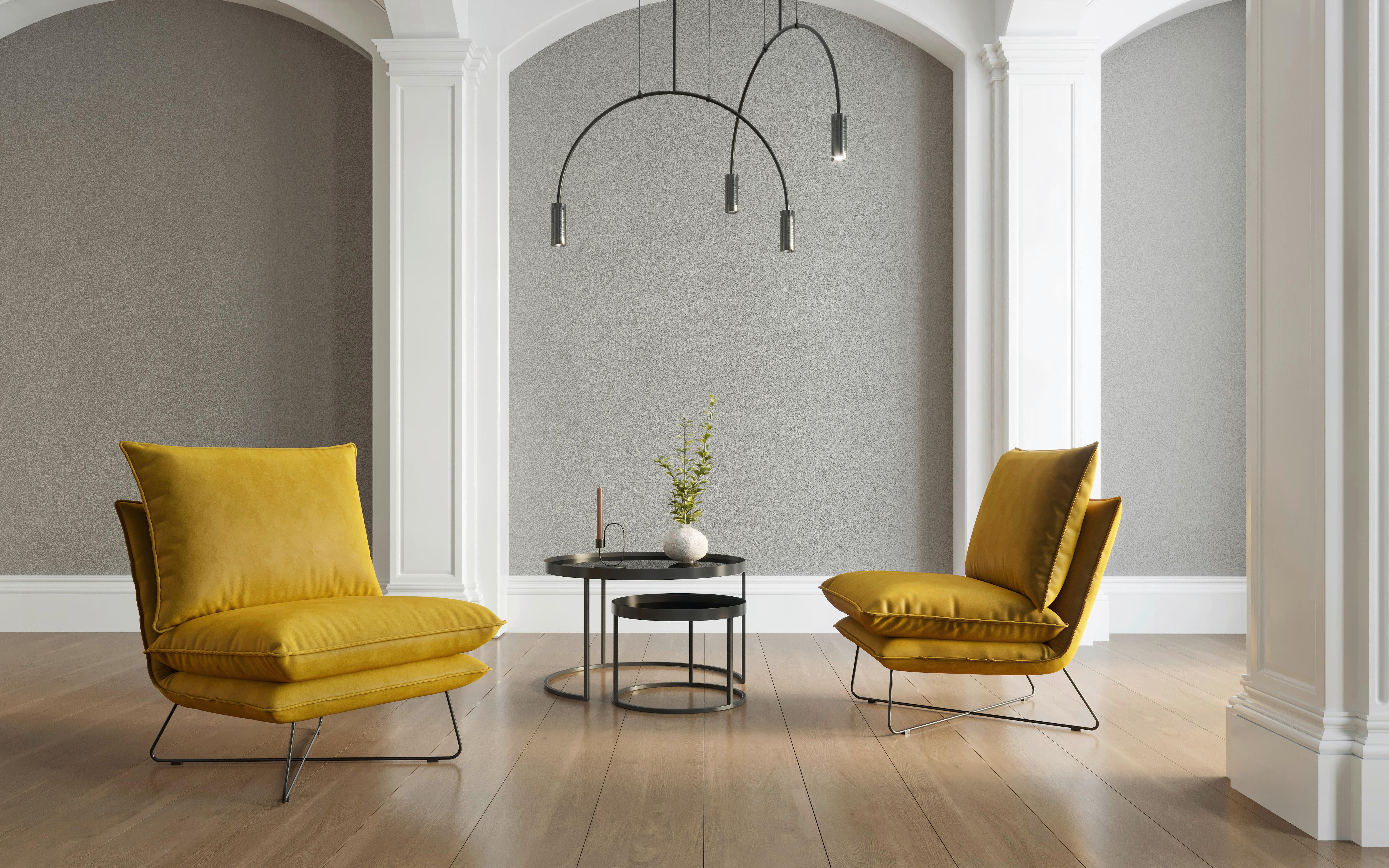 Sessel Skyline - Gelb, Design, Textil (72/84/90cm) - Livetastic