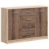 Kommode Nepo Plus Chest Of Drawers - Eichefarben/Schwarz, Design, Holzwerkstoff (118,5/84/34cm)