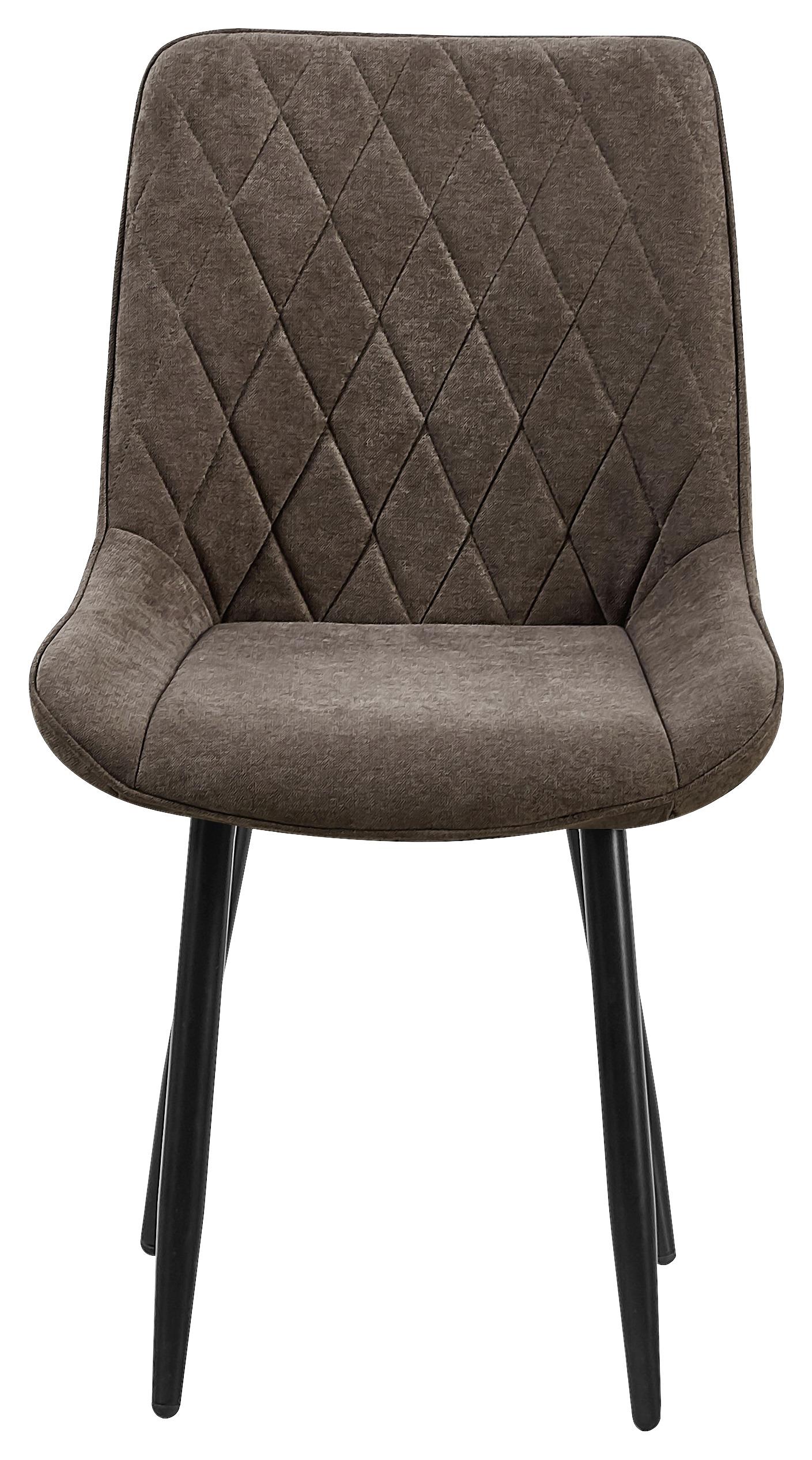 Schalenstuhl Oliver Braun Gepolstert, Vintage-Look - Schwarz/Braun, MODERN, Textil/Metall (52,5/87/61,5cm) - MID.YOU