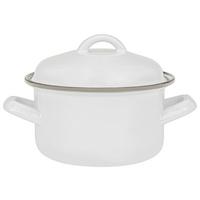 Kochtopf Kosima 0,8 L Carbonstahl mit Deckel - Weiß, LIFESTYLE, Metall (12/9cm) - Luca Bessoni