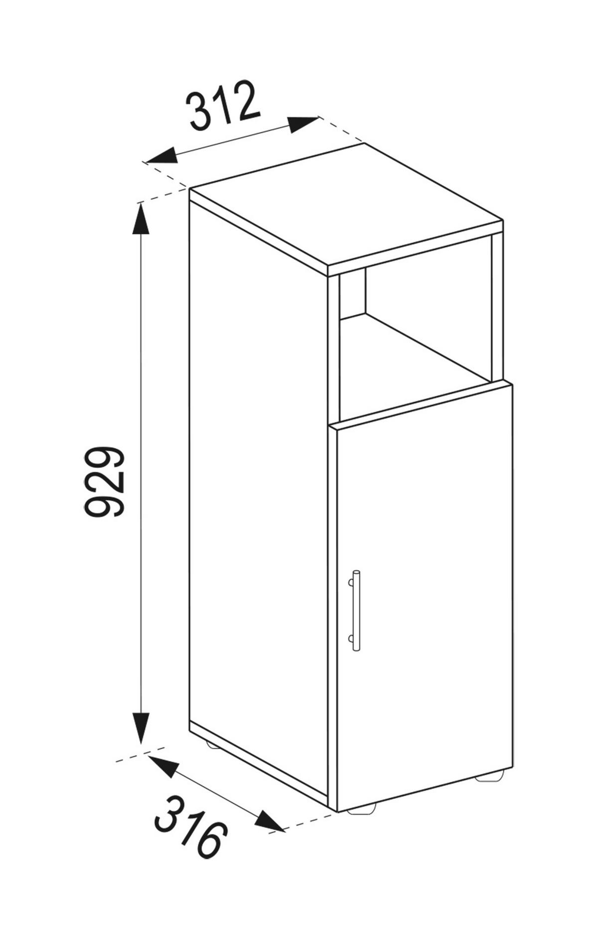Badezimmer Unterschrank Flandu BxH 31x93 cm Anthrazit - Honigeiche/Anthrazit, MODERN, Holzwerkstoff (31/93/30cm) - MID.YOU