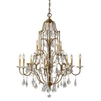 Kronleuchter Fe-valentina H: 125,2 Cm 12-Flammig - Bronzefarben, Natur, Glas/Metall (92.6/125.2cm) - Elstead Lighting