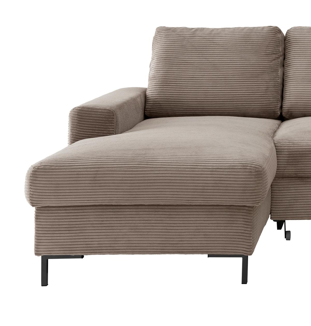 Eckschlafsofa Zona, Graubraun S: 143x237 Cm - Graubraun/Schwarz, KONVENTIONELL, Textil (143/237cm) - Livetastic