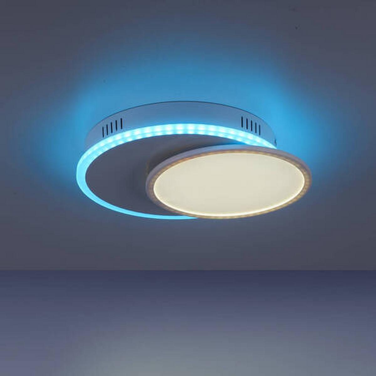 LED-Deckenleuchte Arenda L: 45 cm dimmbar mit Farbwechsler - Weiß, Design, Kunststoff/Metall (45/33/7,5cm)