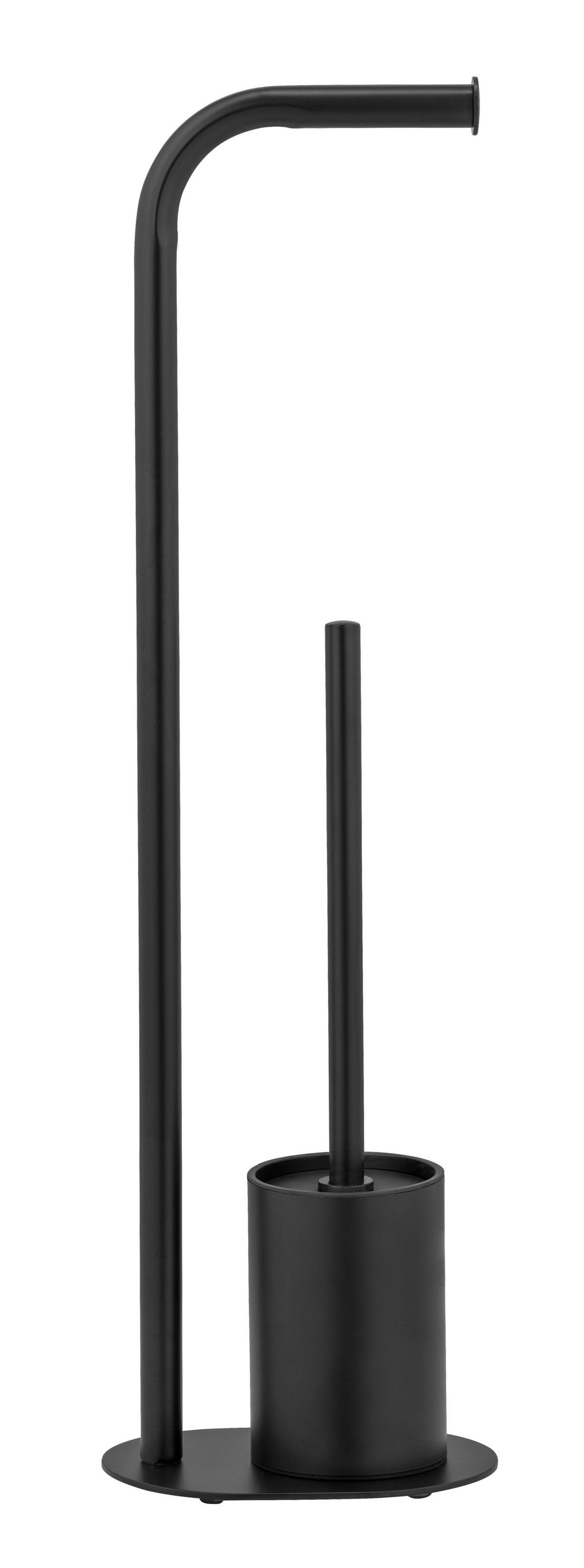 WC-Bürstengarnitur Levante Schwarz B: 23 cm - Schwarz, MODERN, Metall (23/63/17cm) - Wenko