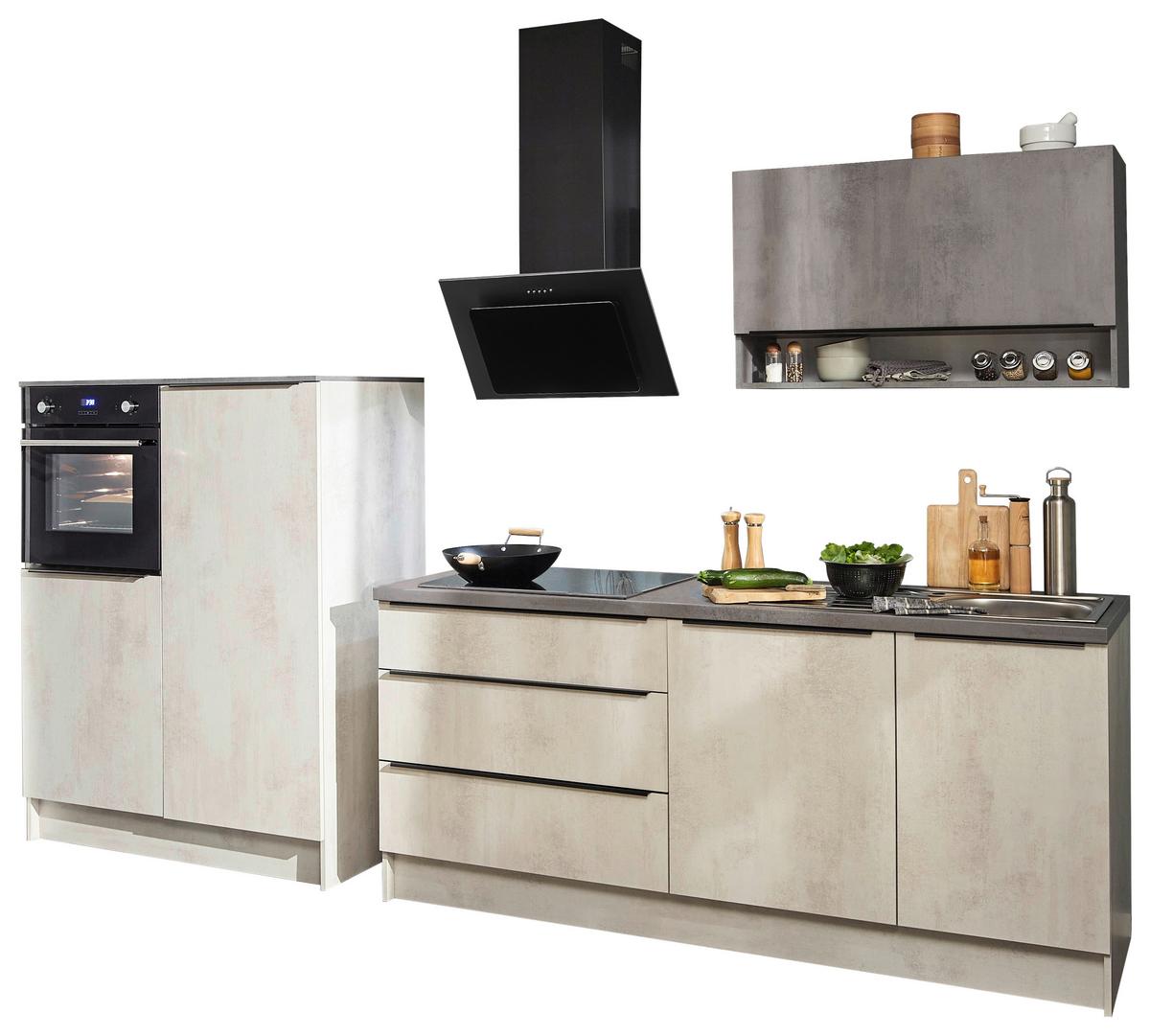 Küchenblock Boston Anthrazit, Weiß B: 321 cm - Anthrazit/Weiß, Basics, Holzwerkstoff (321cm) - MID.YOU