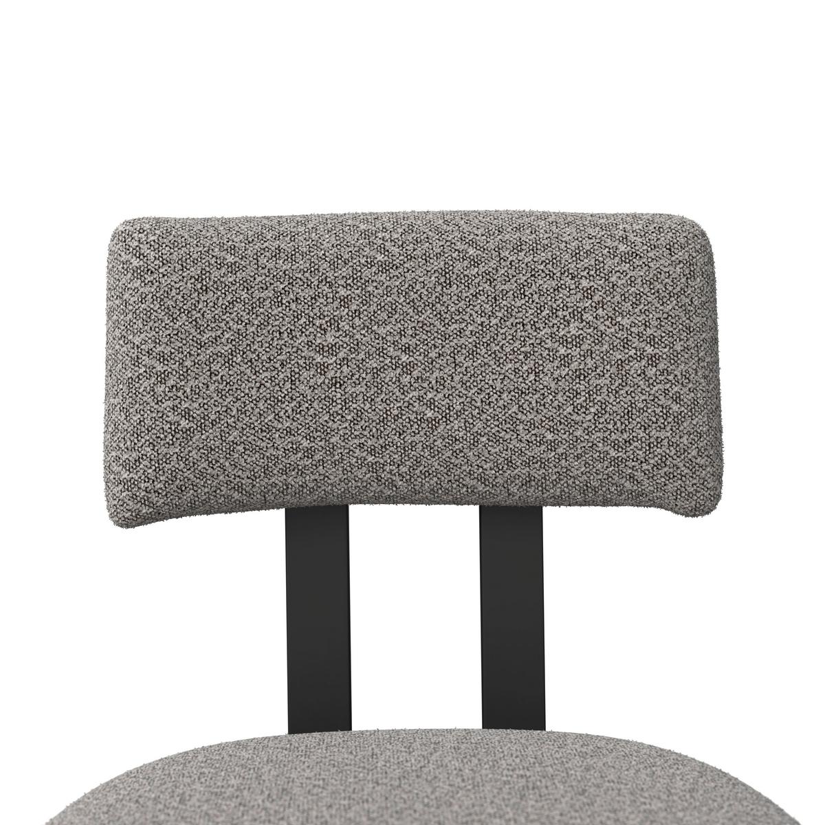 BAROVÁ STOLIČKA JONNA - čierna/svetlosivá, Modern, drevo/textil (51/102/54cm) - Bessagi Home