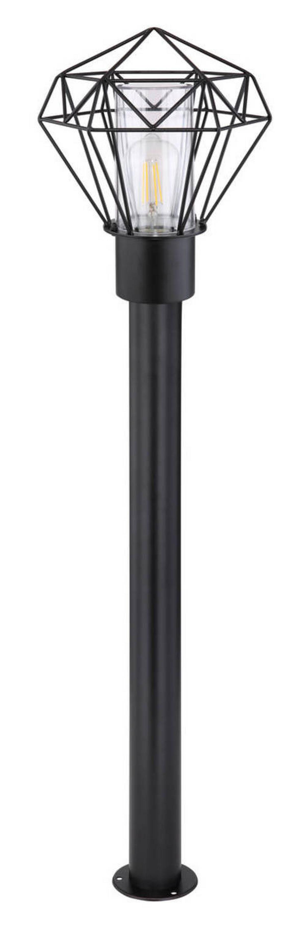 Außenleuchte Horace 15 Watt Edelstahl - Klar/Schwarz, Basics, Kunststoff/Metall (22,5/25,5/100cm) - Globo