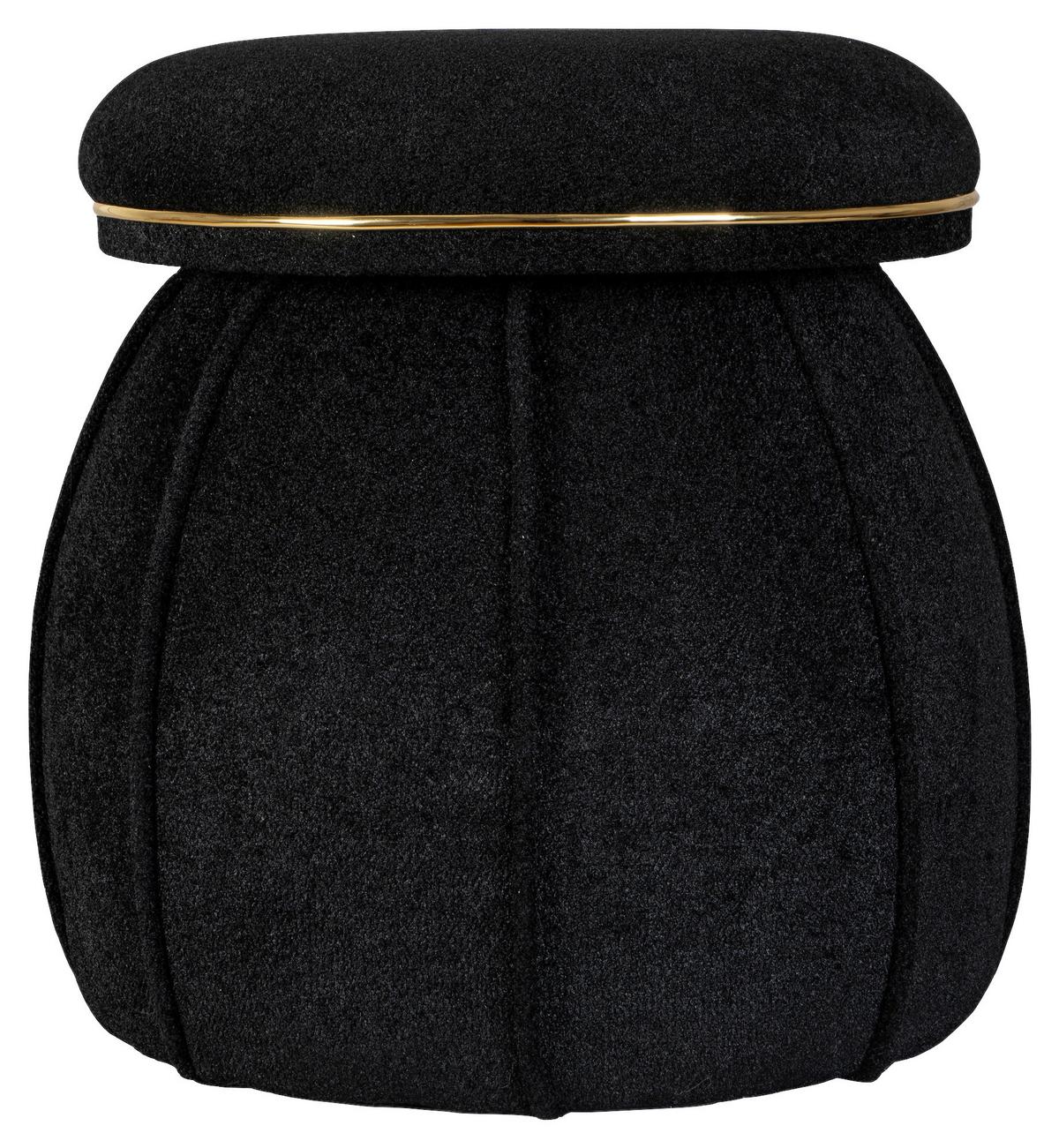 Hocker Corin 135 Goldfarben/schwarz D: 51,5 Cm - Goldfarben/Schwarz, Design, Textil (51,5/55cm) - Kayoom
