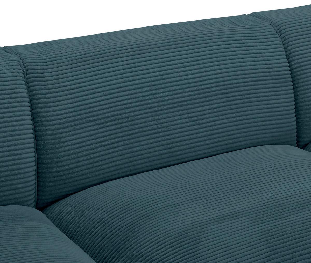 Ecksofa Pearl - Petrol/Schwarz, Design, Textil (196/303cm) - Livetastic