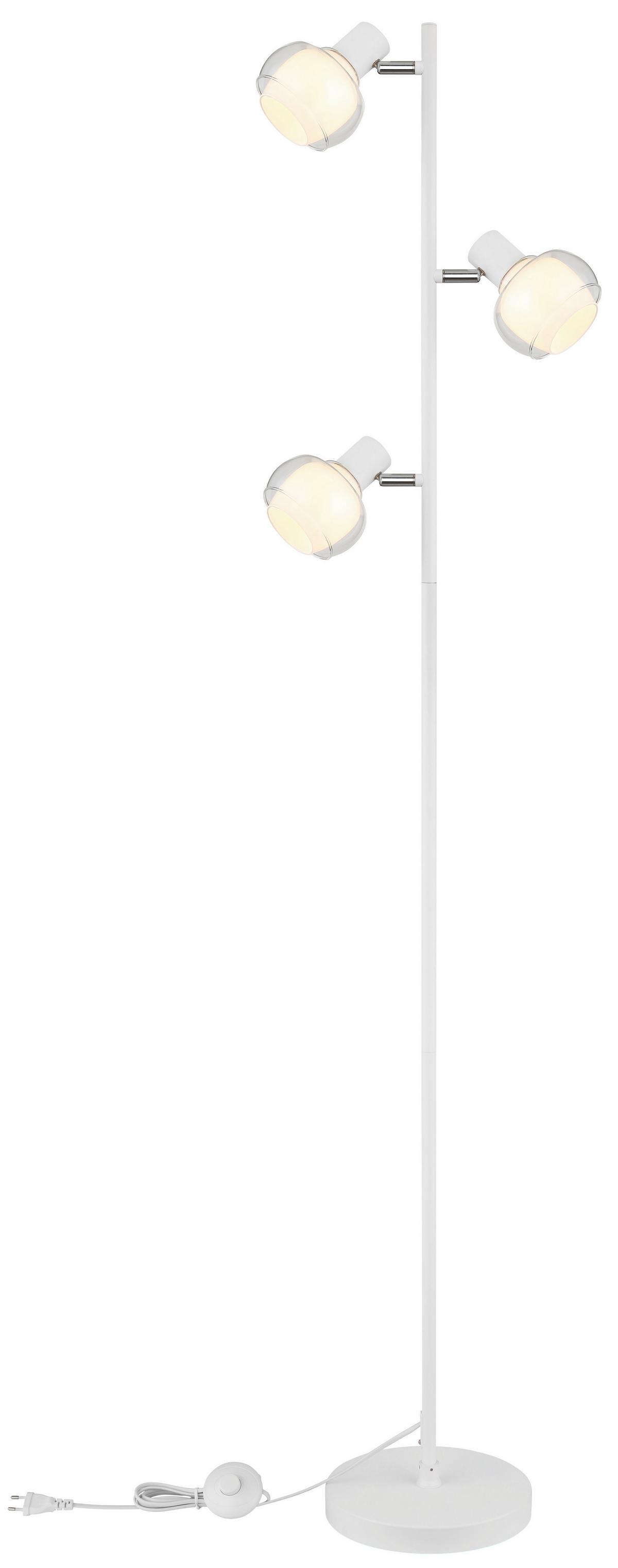 Stehleuchte 54309sw - Klar/Opal, Design, Glas/Metall (25/23/154cm) - Globo