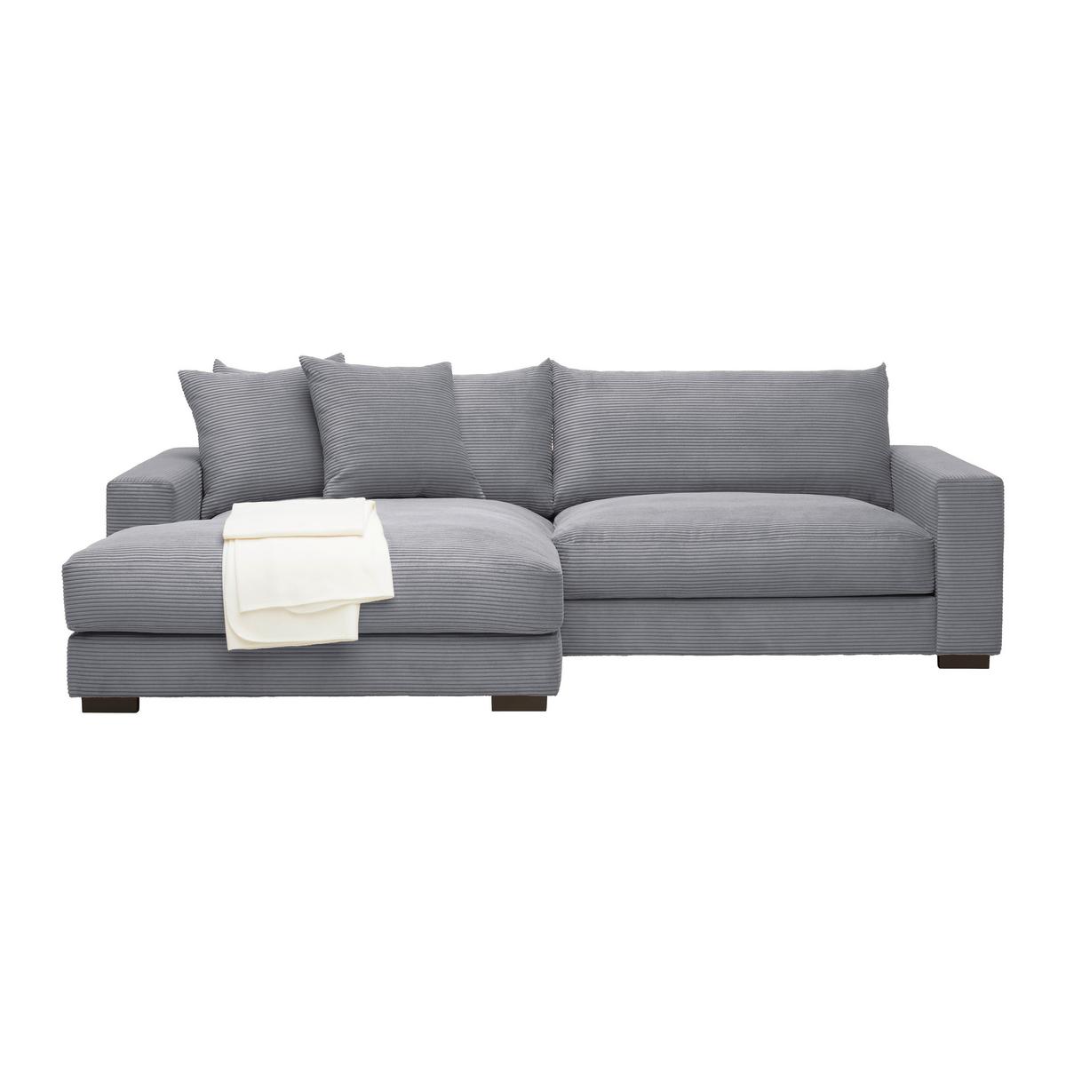 Rohová sedačka PEDRO, ľavá, sivý menčester - sivá, Modern, textil (180/265cm) - Mömax