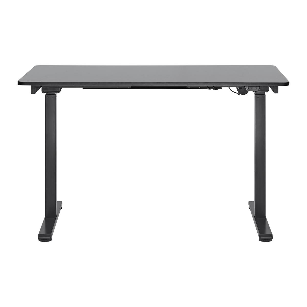 Výškově nastavitelný psací stůl Romina 120x59 cm - černá, Moderní, kov/dřevo (120/59/73,1-123,1cm) - Bessagi Home