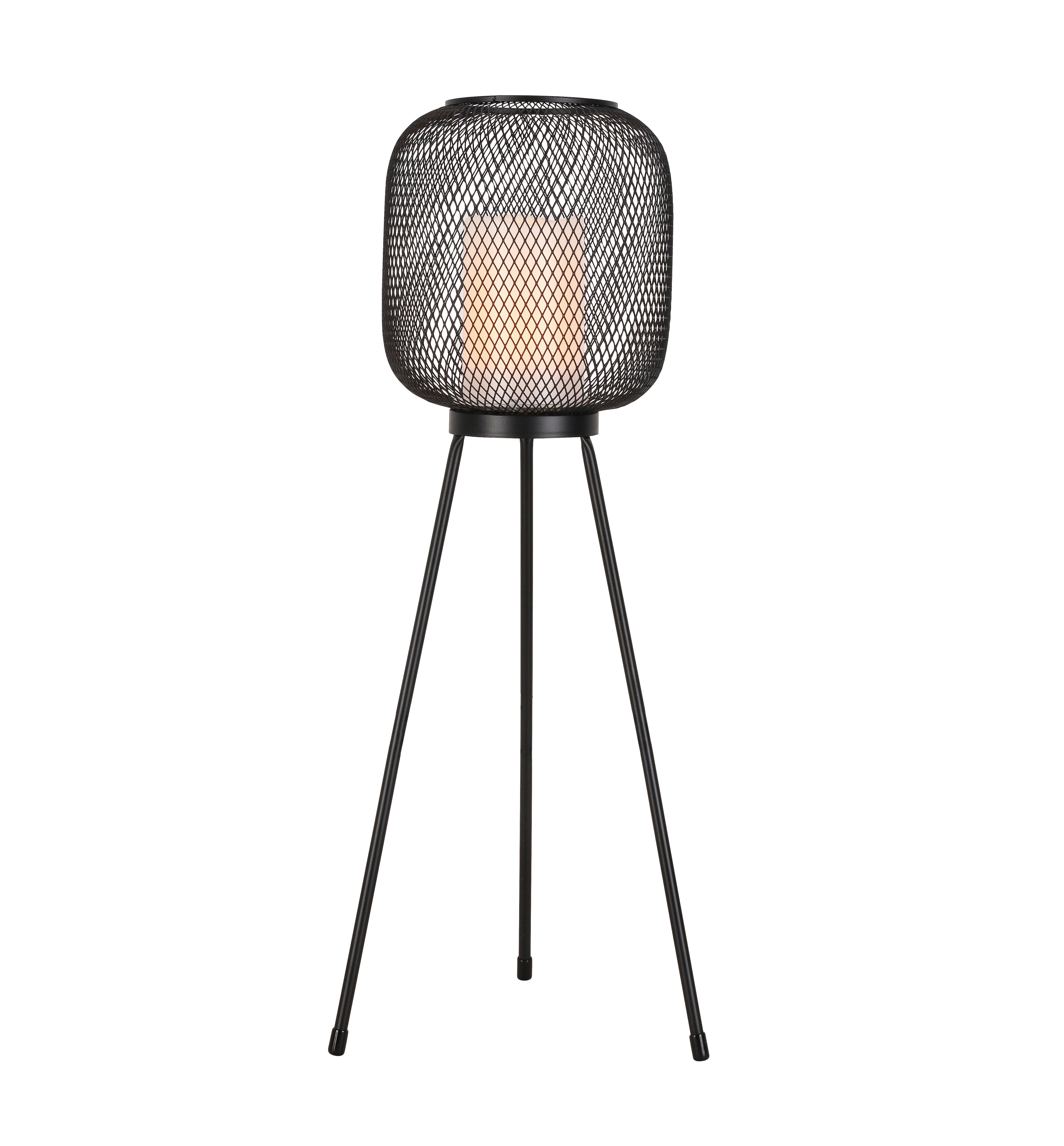 Stolní svítidlo Upu, P/V:23/58cm, černá - bílá/černá, Romantický / Rustikální, kov/plast (23/58cm) - Modern Living
